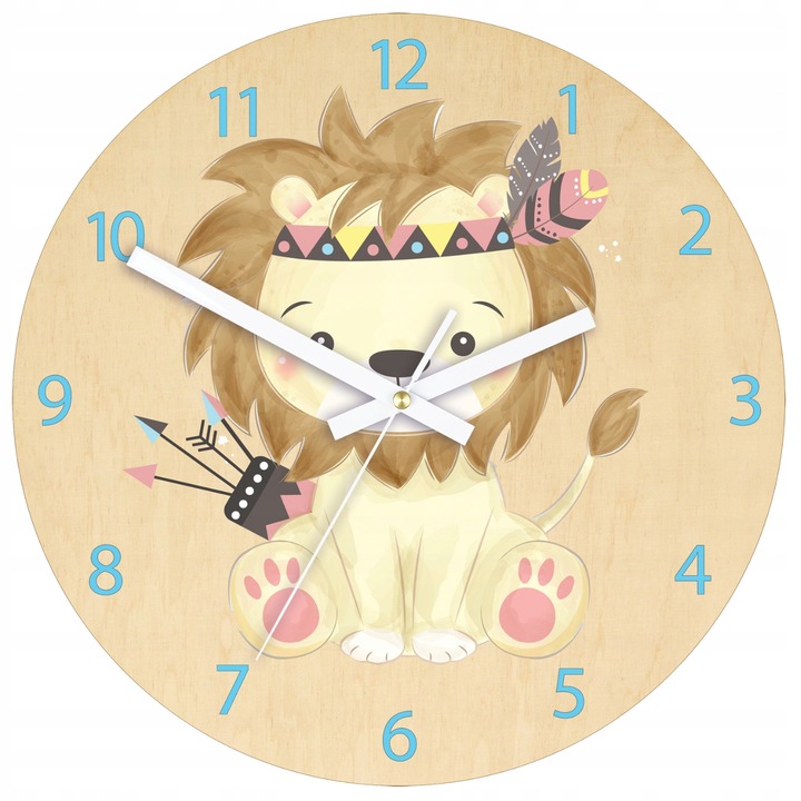 Ceas de perete decorativ, cu mecanism cuart silentios Young Town, design modern Leu Acrilic, forma rotunda, diametru 30 cm, ideal pentru living, dormitor, birou, home decor elegant