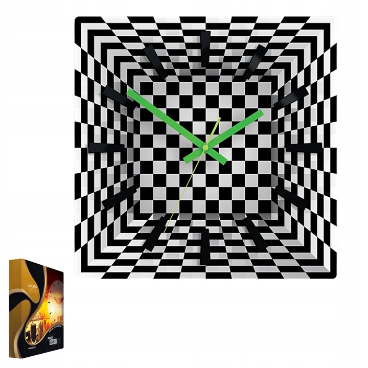 Falióra Volan Illusion, kerek, akril, zöld, 30x30cm