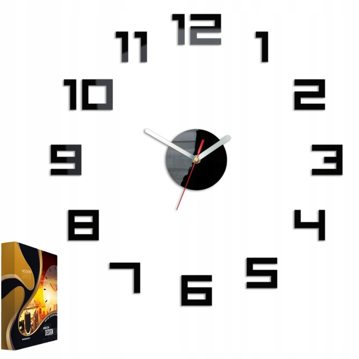 Ceas de Perete Modern Acrilic Digit Negru Rotund cu Mecanism Silentios Quartz Sangtai 6168S, 50cm, Design Minimalist Decorativ pentru Casa si Birou