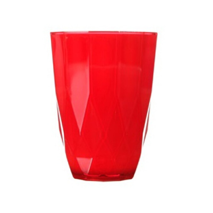 Червена бяла пластмасова чаша 360мл