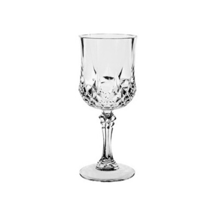 Прозрачна пластмасова чаша за вино с шарка 225 мл