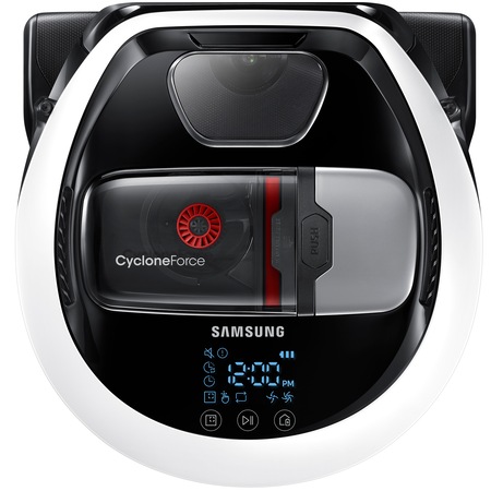 Robot de aspirare Samsung VR10M702HUW/GE, 20W, 0.3L, FullView Sensor 2.0, Edge Clean Master, Li-Ion, Cyclone Force, Timer, mod Turbo, Alb/Negru