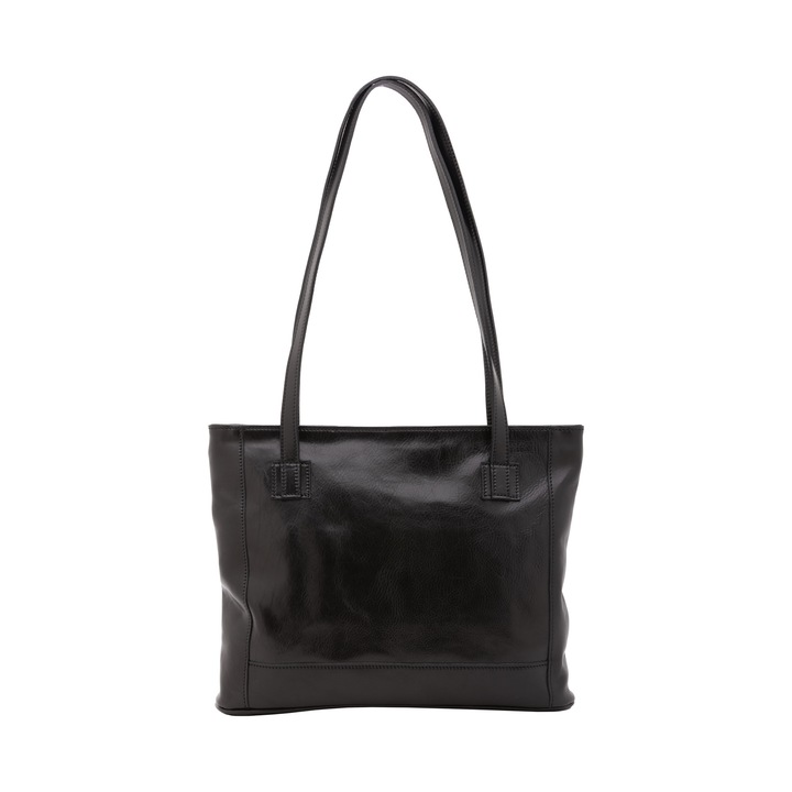 I Fratelli, Geanta de piele cu bareta de umar, Negru