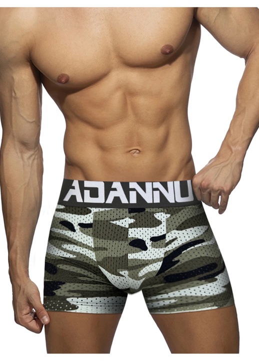 Boxeri barbati cu perne pentru sold, camuflaj, Gri