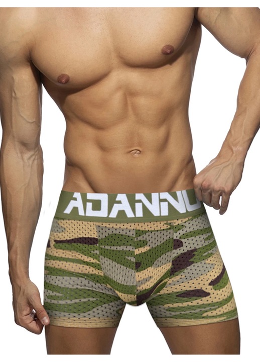 Boxeri barbati cu perne pentru sold, camuflaj, Verde