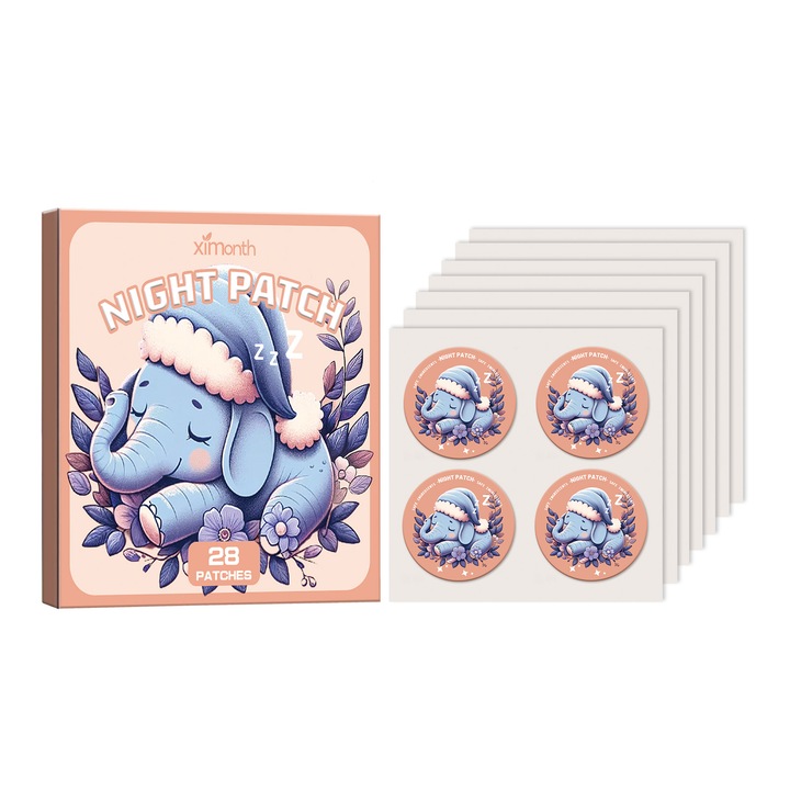 Plasturi Ximonth 28 buc, pentru somn, non-woven, ulei esential, elefant cartoon