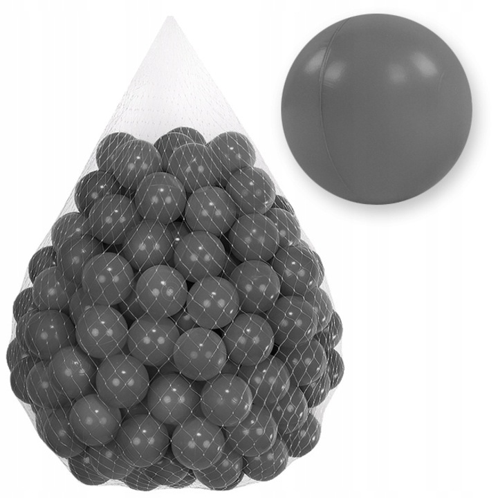 Set 50 Mingi Tuppi pentru Piscină Uscată, Plastice, Gri, 7CM