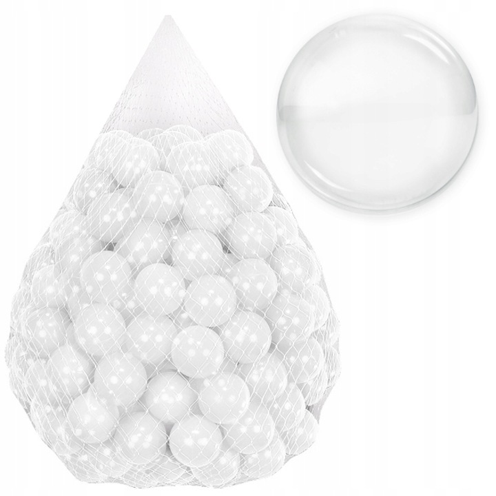Kulki do Basenu Suchego Kojca 50x Piłki Piłeczki Plastikowe 7CM CE, Przezroczysty