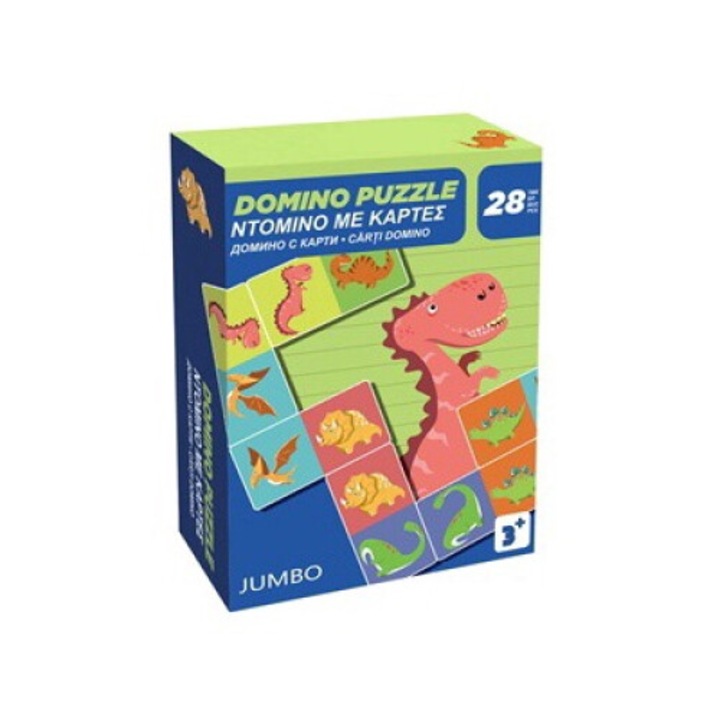 OEM Domino Társasjáték dinoszauruszok és formák kártyákkal 28 db