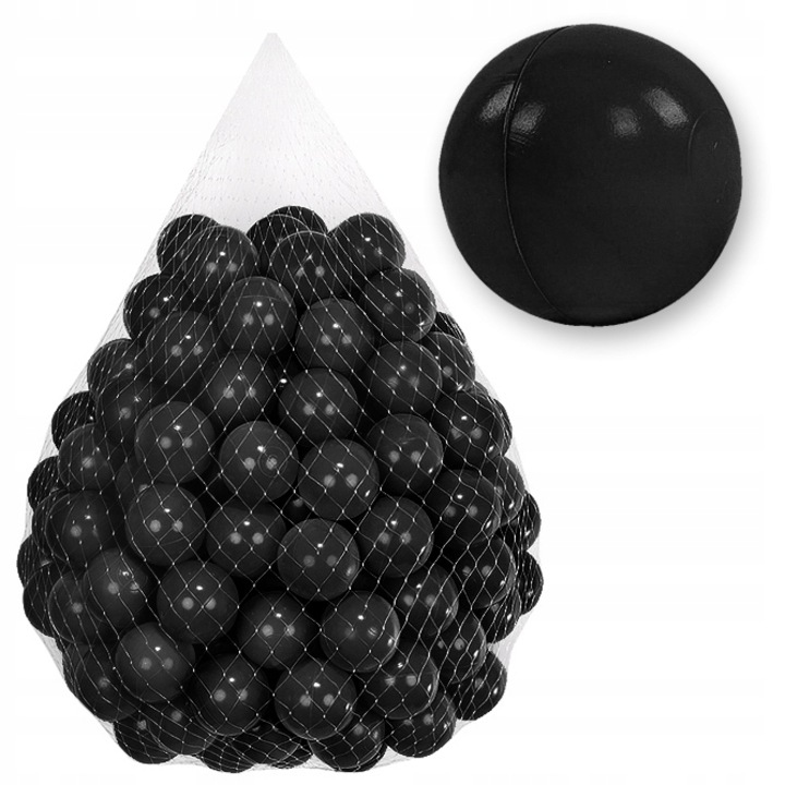 Set 50 Bile Tuppi pentru Piscina, 7cm, Negru