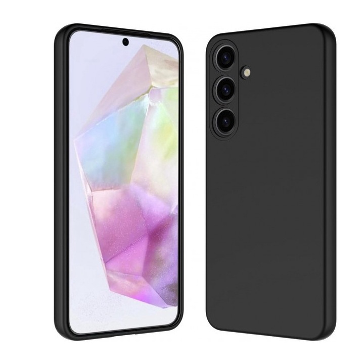 Husa Upzz Ultra Slim New Compatibila Cu Samsung Galaxy A56, Silicon Soft Slim, Protectie La Camera, Negru