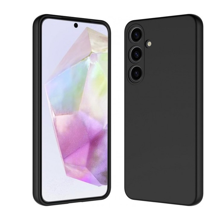 Husa Upzz Ultra Slim New Compatibila Cu Samsung Galaxy S25 Plus, Silicon Soft Slim, Protectie La Camera, Negru