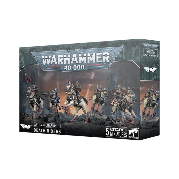 Warhammer 40000 játék kiegészítő, Krieg Death Riders Astra Militarum, Games Workshop, 131 darab, szürke