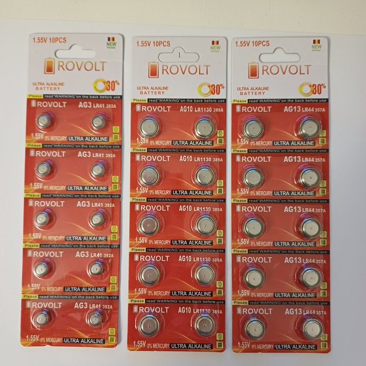 Rovolt akkumulátorkészlet 30 AG 3 + AG 10 + AG 13