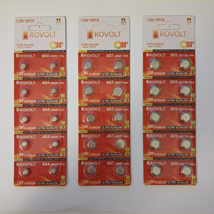 Baterii Rovolt set 30 AG 4 + AG 7 + AG 10