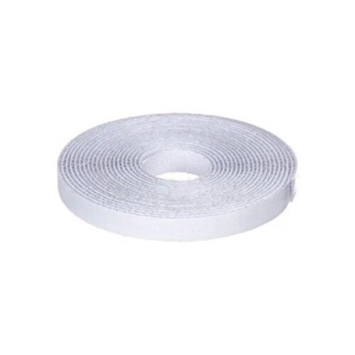 Самозалепваща лента с бели кукички 4m x 1cm