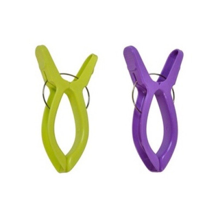 Carlige Mov Verde Lime Prindere Prosop de Sezlong 16cm - 2buc