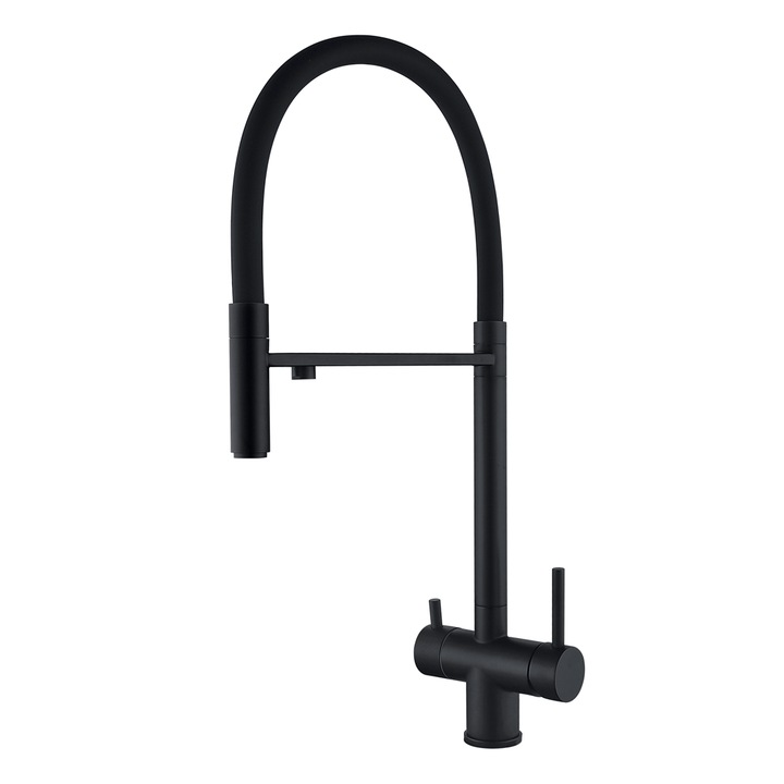 Смесител за кухня WEZER, модел TOP4-01-BLACK, с връзка за воден филтър, 62x35x5.5cm, 2.84kg