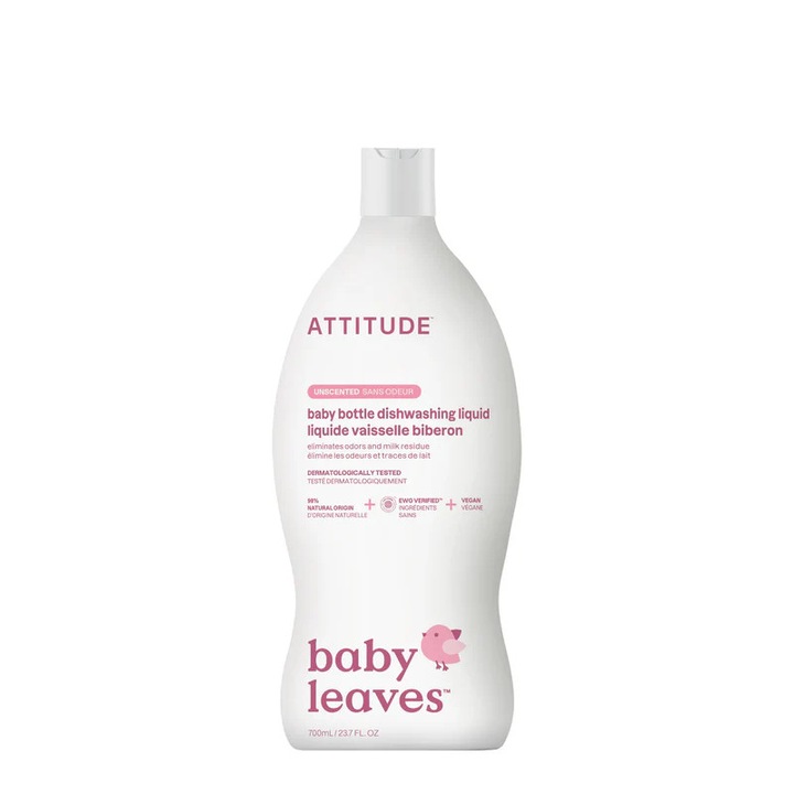 Solutie Bio Attitude pentru spalat vase si biberoane, fara miros, 700ml