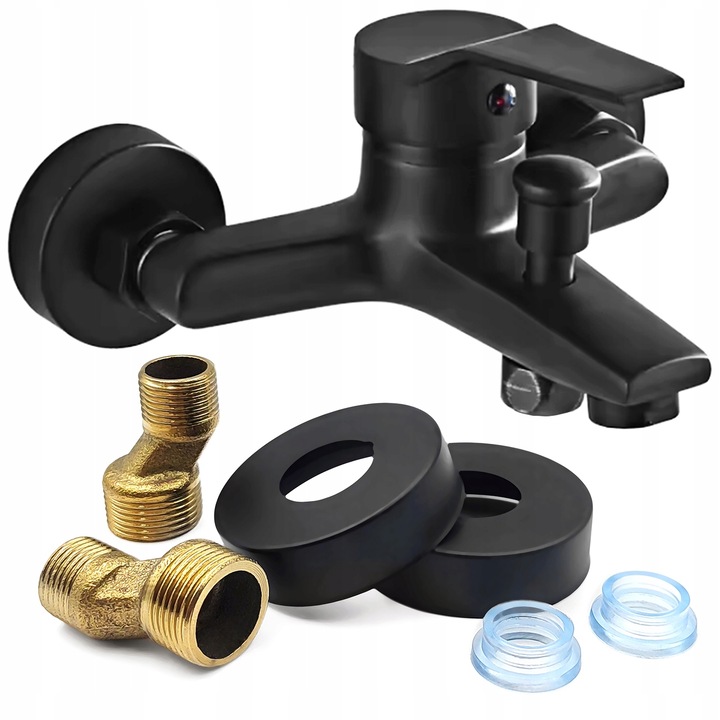 Смесител за мивка за баня, Fontes, 6002037, Фиксиран, Еднолостов, Матов, Стандартен, Регулируем, Черен