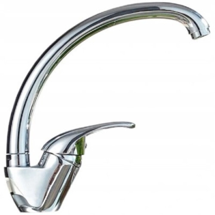 Konyhai mosogató csaptelep, Fontes, 6000777, Forgatható, Egykaros, Króm, Magas kifolyó, Állítható, Ezüst, Bézs