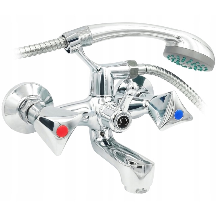 Смесител за мивка за баня, Fontes, Ретро, 6002110, Фиксиран, Двоен контрол, Хром, Стандартен, Регулируем, Хром