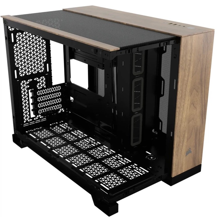 Компютърна кутия CORSAIR 2500X Mid-Tower, Black/Walnut Wood