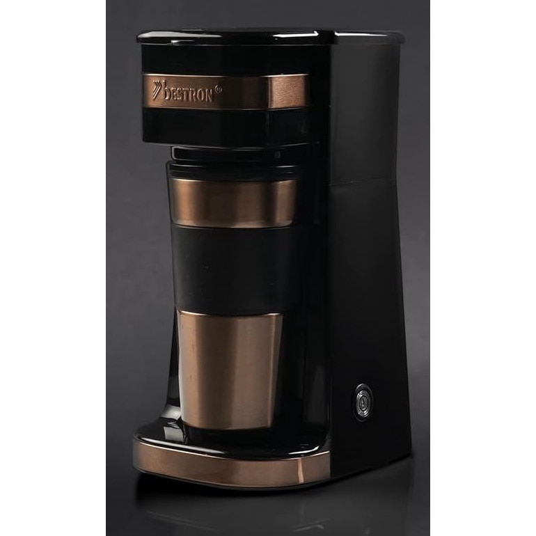 Cafetiera Bestron Copper Collection, 750 W, cana termoizolanta inclusa 420 ml, cu filtru permanent, cafea in 2 minute, Cupru
