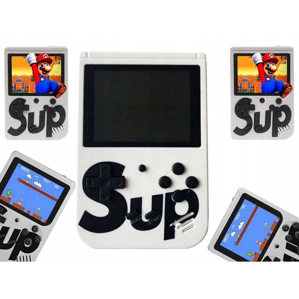 Mini consola retro, 400 jocuri, alb, 3 inch, set complet