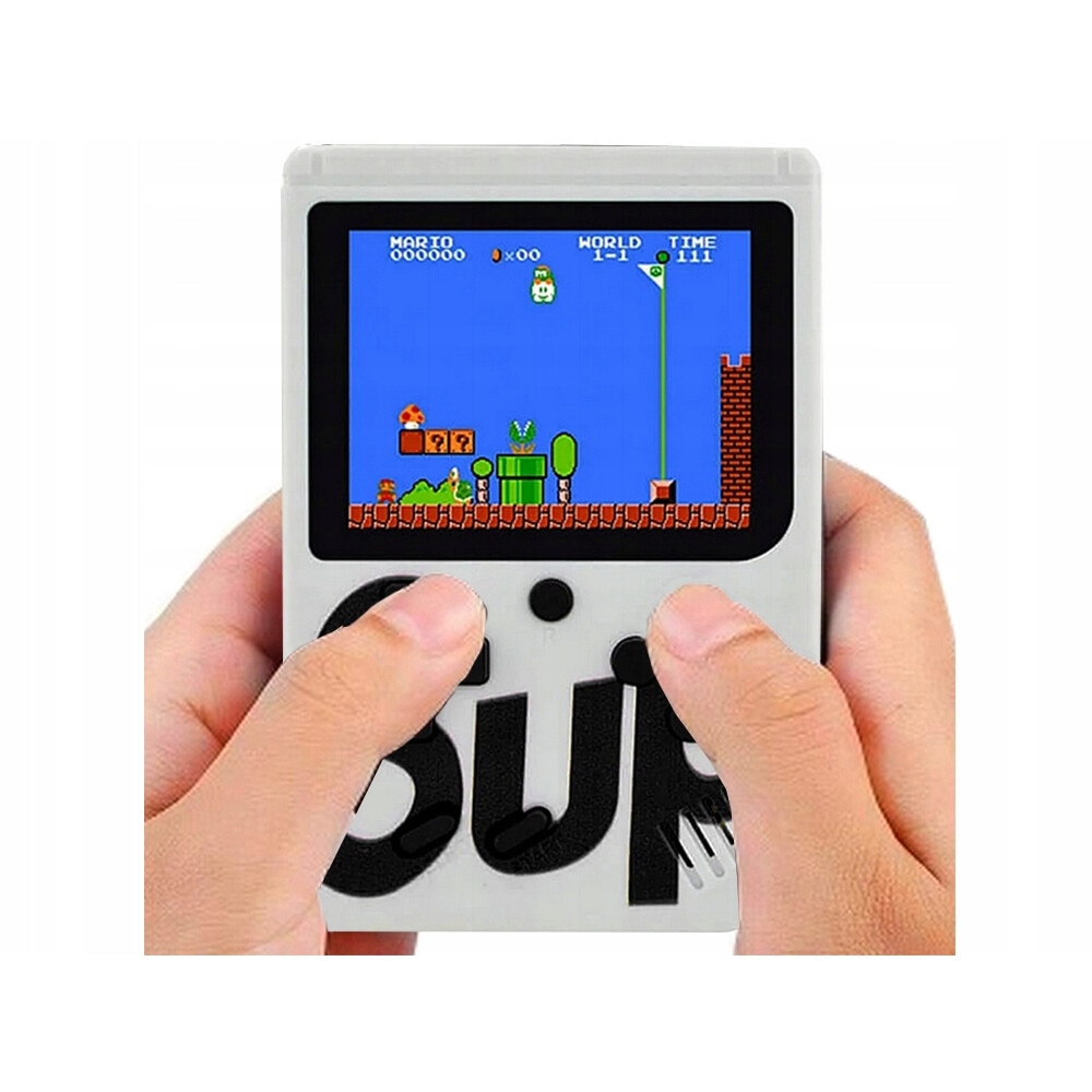 Mini consola retro, 400 jocuri, alb, 3 inch, set complet