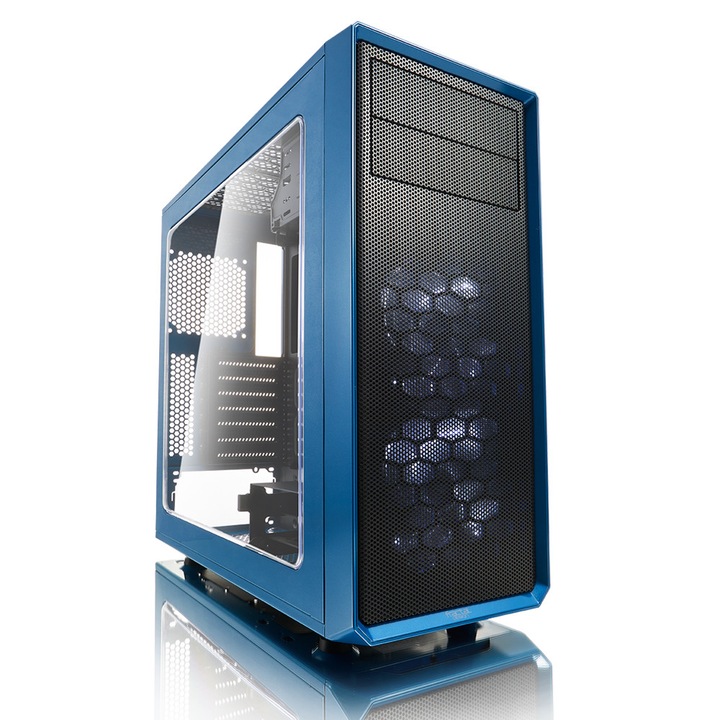 Кутия Fractal Design Focus G, Син/черен, Middle Tower, Без захранващ блок