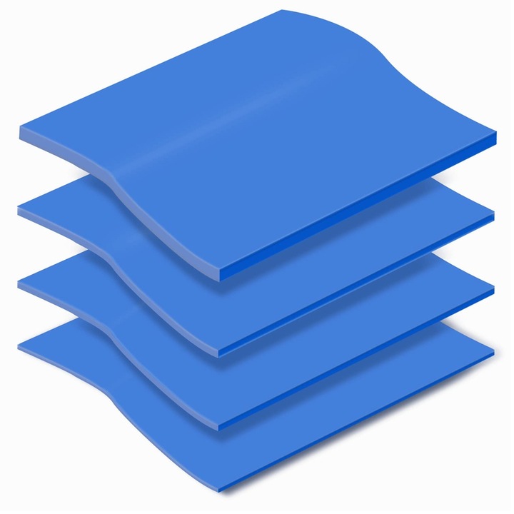 Термоподложка, 100x100mm, 4 пакета, 0.5mm-2mm, топлопроводимост 6.0 W/mK, термоустойчива