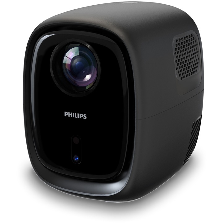 Videoproiector Philips NeoPix 130 Smart, 120 Lumeni, True HD 1280 x 720, HDMI, Wi-Fi, Negru