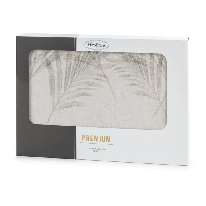 Fata de masa Eurofirany, 145x300cm, bej, poliester/bumbac/in