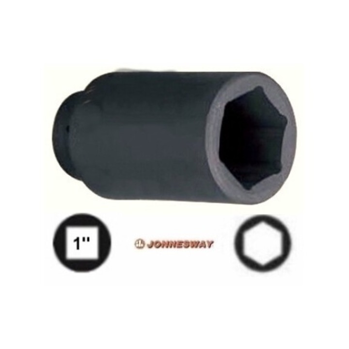 Ütőfej, 6-lapú, hosszú, 1" 21mm, Jonnesway, króm-molibdén acél, hossza 90mm