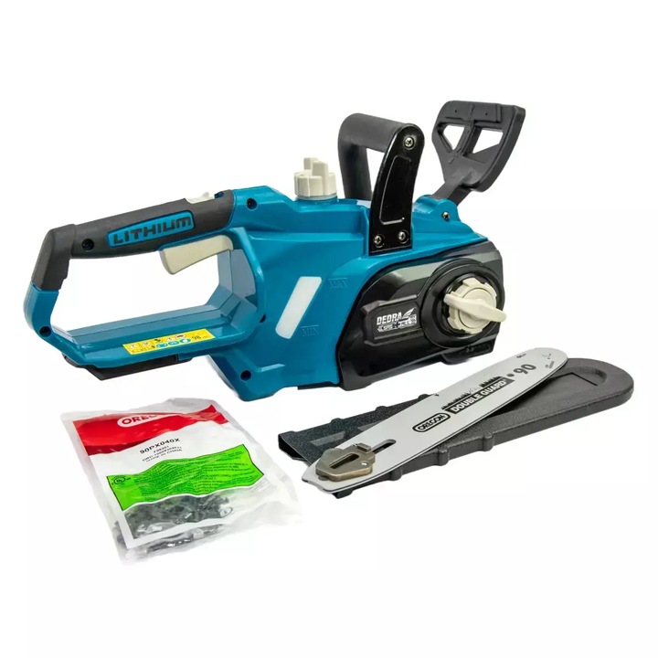 Dedra 18V elektromos láncfűrész, 254mm, szerszám nélküli feszítőrendszer, Oregon lánc