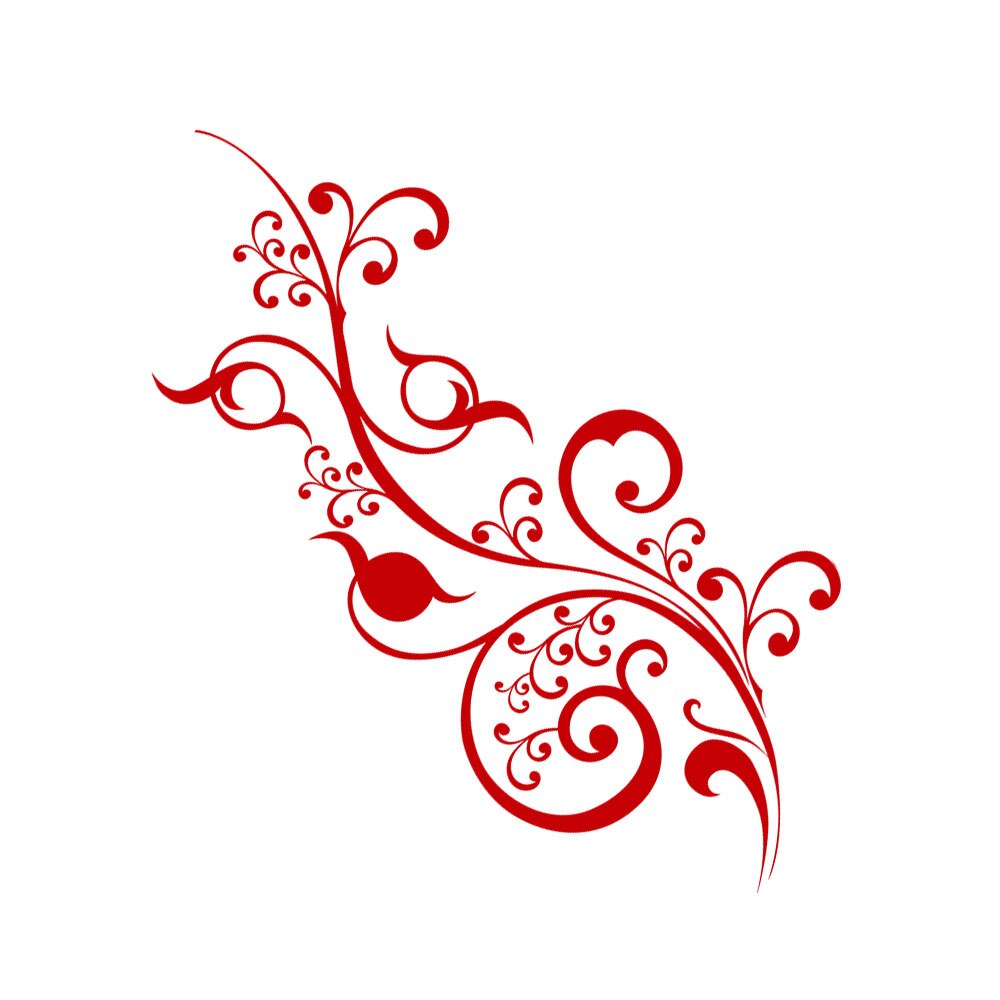 Sticker decorativ Semn Floral - Rosu 56x119 cm - BeeStick