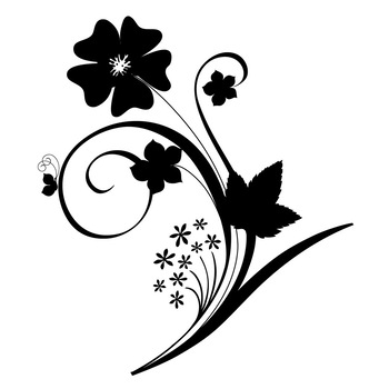 Sticker decorativ Floare Deco - Negru 119x135 cm - BeeStick Sticker decorativ Floare Deco - Negru 119x135 cm - BeeStick