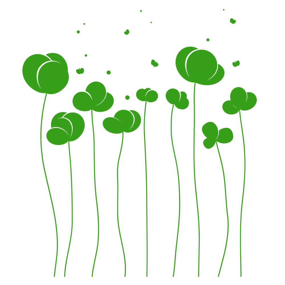 Sticker decorativ Flori de primavara - Yellow Green 60x68 cm - BeeStick