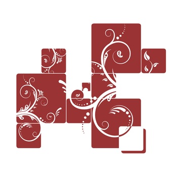 Sticker decorativ Florale Inegale - Rosu Grena 119x103 cm - BeeStick Sticker decorativ Florale Inegale - Rosu Grena 119x103 cm - BeeStick