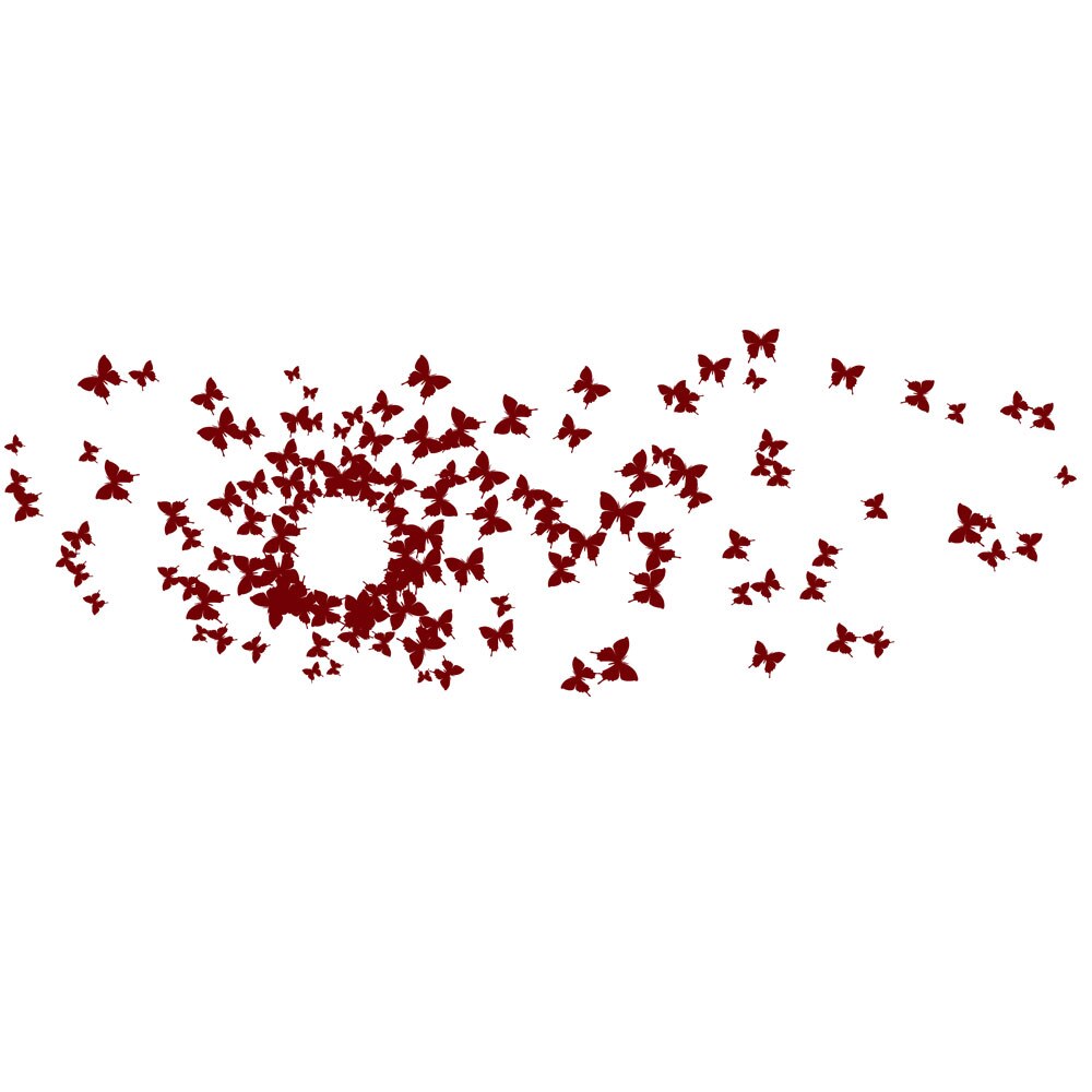 Sticker decorativ Fuior de Fluturi - Rosu grena 100x34 cm - BeeStick