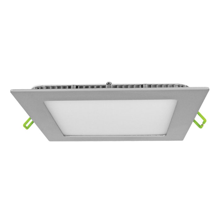 Сив LED панел за баня Este квадрат, 6W, 400 lm, студена светлина, вграждане в окачен таван