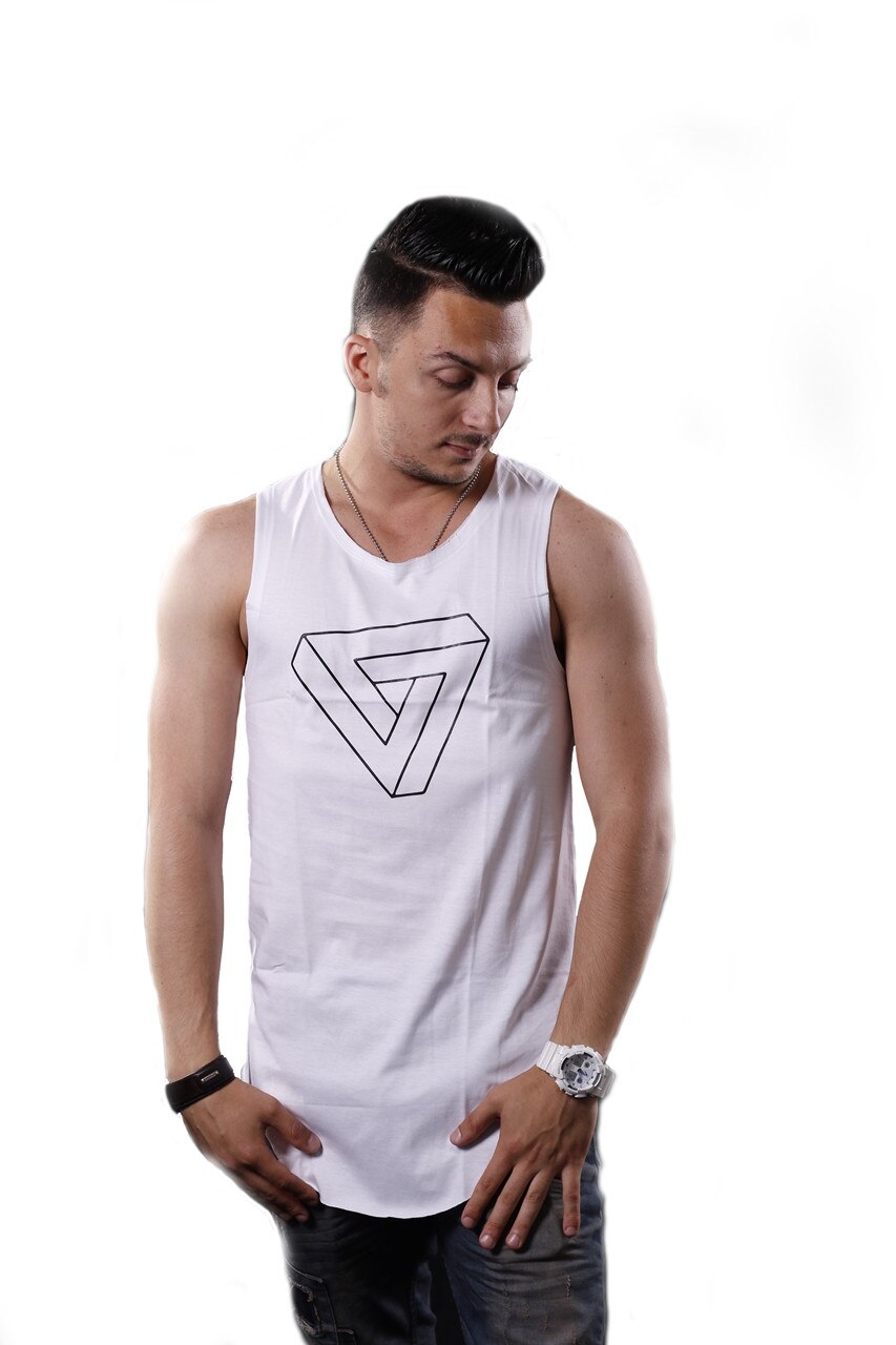 Tricou Triunghi, Vibes & Style, Alb