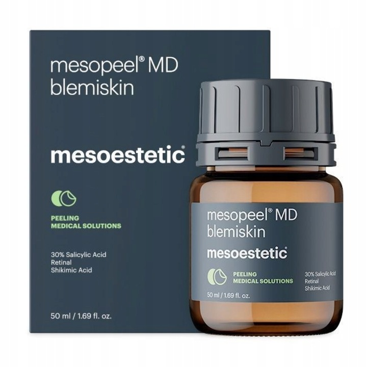 Peeling chimic Mesoestetic Mesopeel MD Blemiskin 50ml, pentru ten acneic si seboreic, utilizare zi si noapte