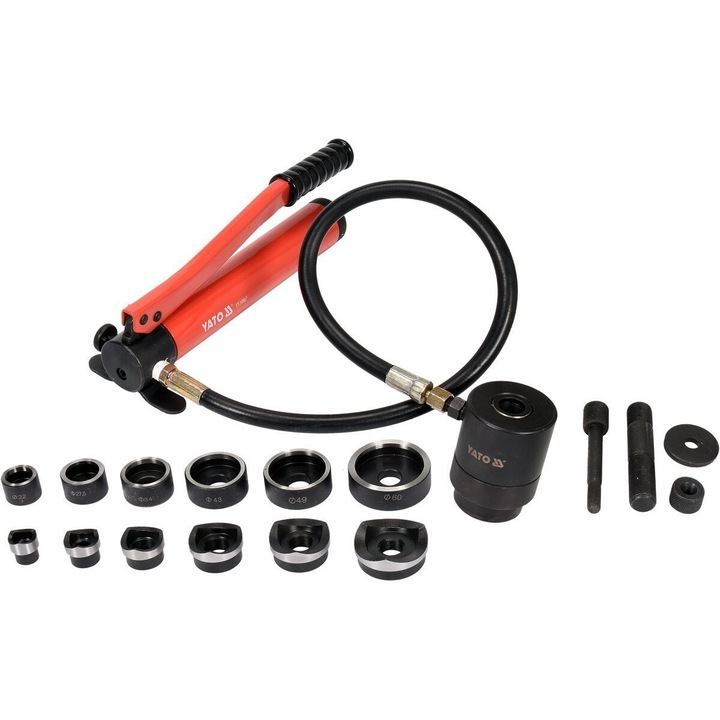 Poanson hidraulic, Yato, 22 - 60 mm, Rosu