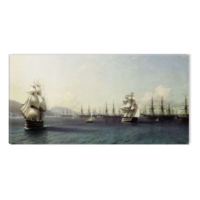 Tablou DualView Startonight Aivazovschy - Flota in Marea Neagra, 1893, luminos in intuneric, 30 x 60 cm
