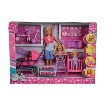 Papusa Steffi Love cu 3 bebelusi si accesorii Papusa Steffi Love cu 3 bebelusi si accesorii