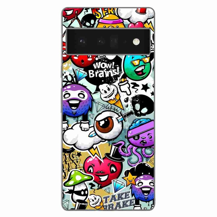 Калъф, съвместим с Google Pixel 6 Pro Silicone Gel Tpu Pattern Pop Art Graffiti