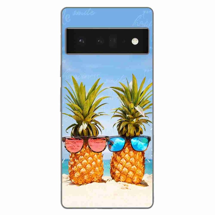 Husa compatibila cu Google Pixel 6 Pro Silicon Gel Tpu Model Beach Pinneaples