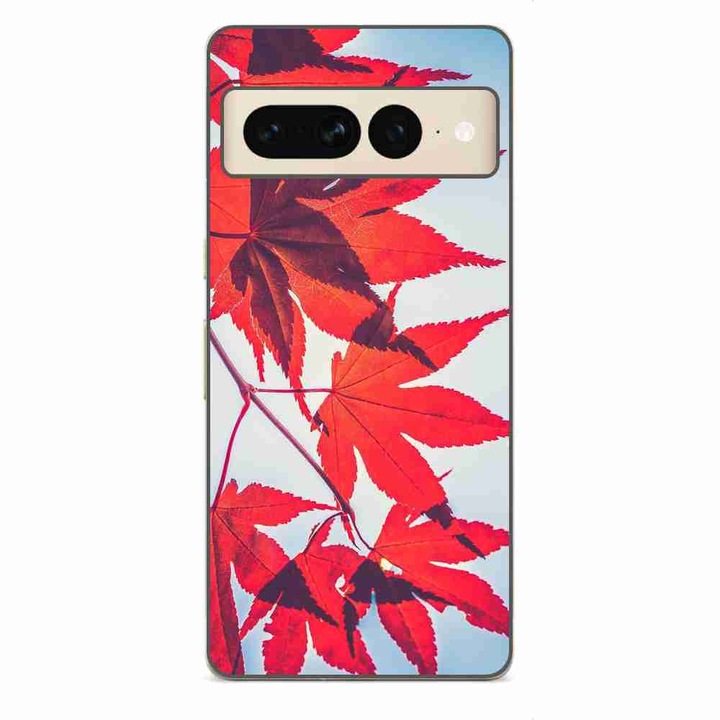 Husa compatibila cu Google Pixel 7 Pro Silicon Gel Tpu Model Frunze de toamna